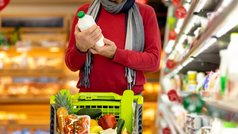 Mataffär, livsmedel, mjölkflaska