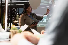 corporate person doing a presentation